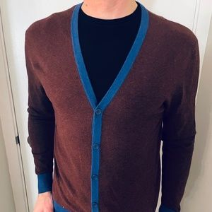 Cardigan - Maroon and blue